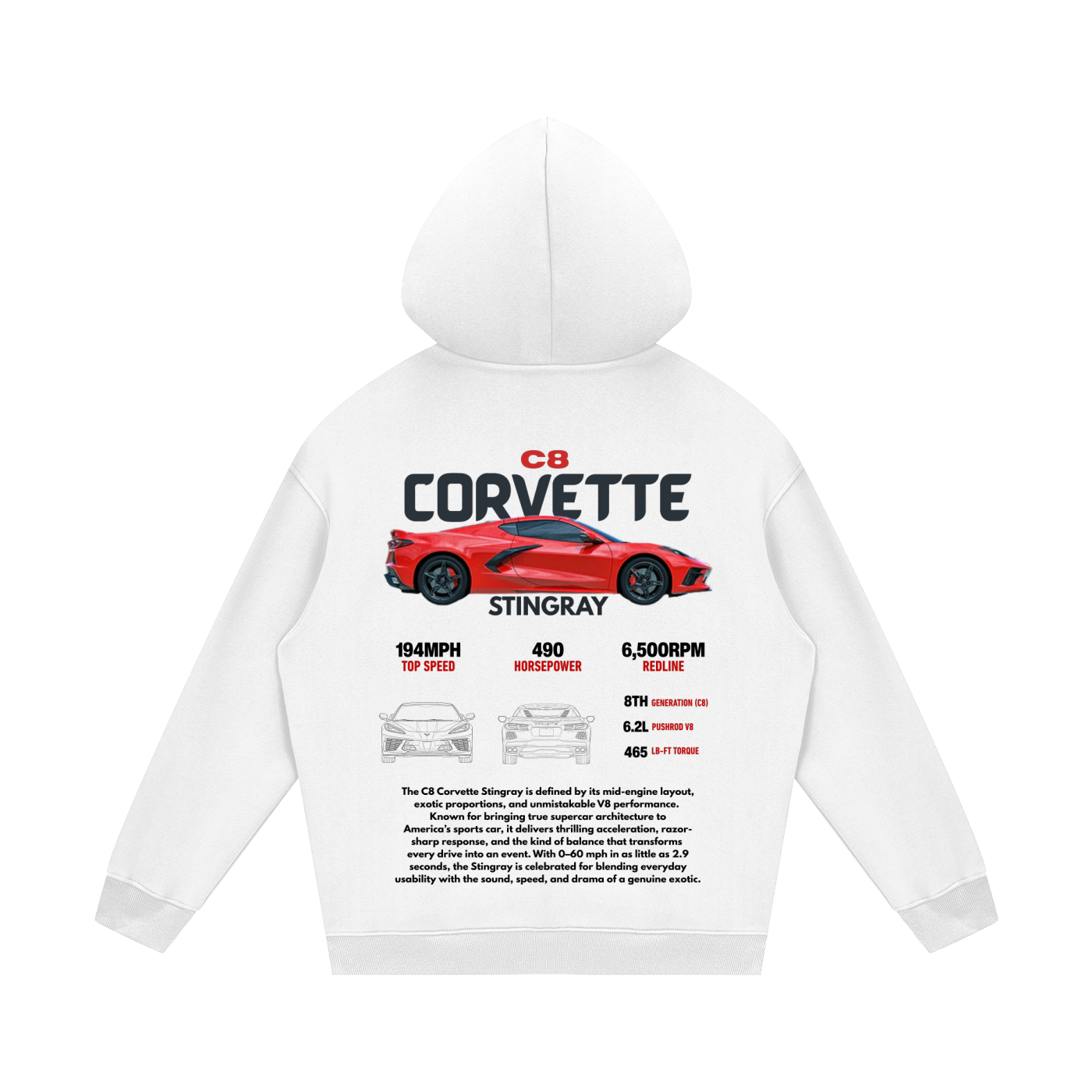 hoodie,c8,vette,corvette,chevrolet,2020,2021,2022,2023,2024,2025,2026